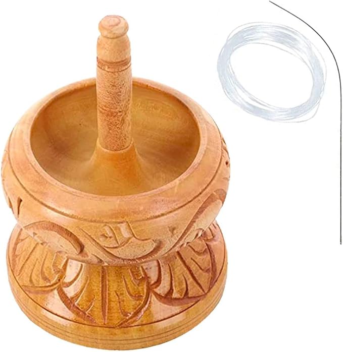 SHOP LC DELIVERING JOY Clay Bead Spinner Kit for Jewelry Making with Big Eye Beading Needle and 3 mtr Wire - Necklace Bracelet Maker Wooden Crafting Birthday Gifts for Womens - Haldoo