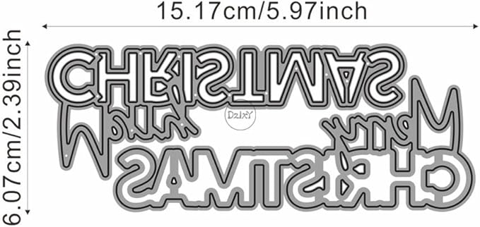 DzIxY Merry Christmas Words Metal Cutting Dies for Card Making Kit Embossing Paper Die Cuts Set Scrapbook Stencils Supplies Machine Templates