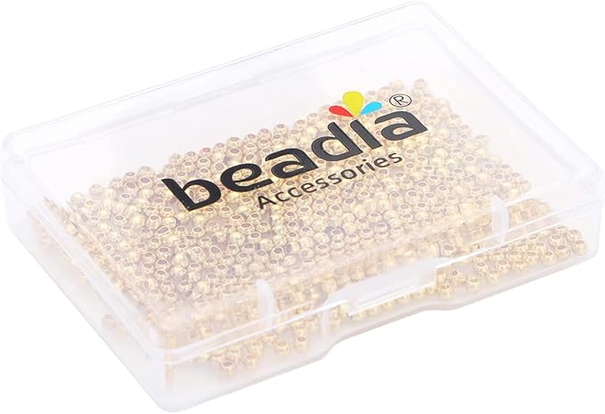 14K Gold Plated Round Spacer Beads 2.5mm 500pcs for Jewelry Making Findings Non Tarnish