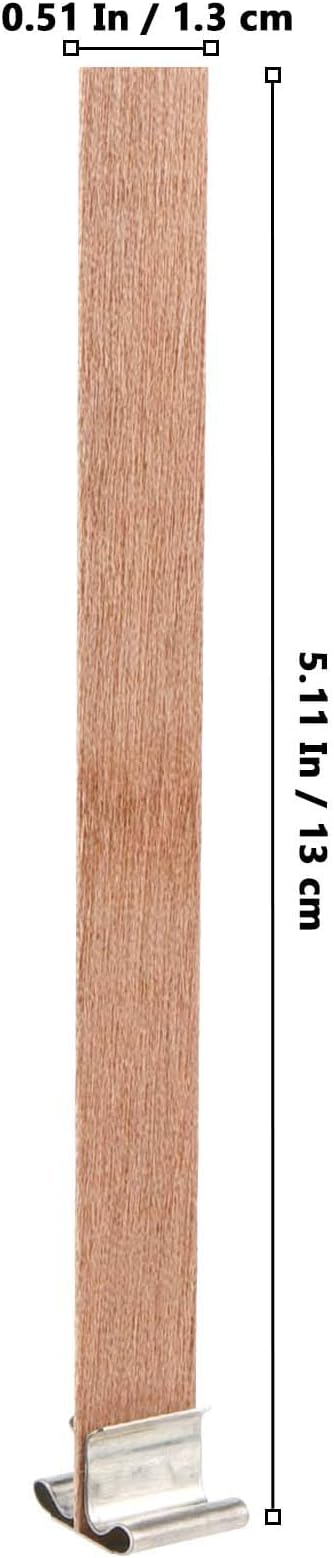 400 Pcs 0.5 × 5.1 Inches Wooden Candle Wicks, Crackling Wood Wicks with Iron Stand, Wood Wicks for Candles Making, DIY (200 Sets)