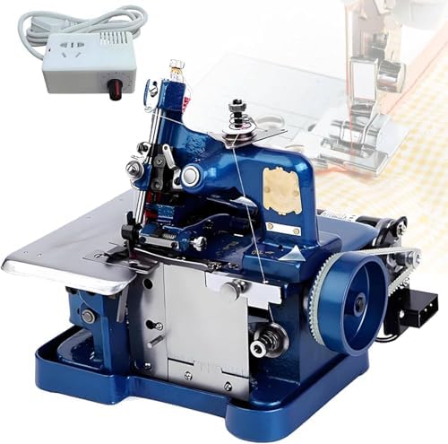 Heavy Duty Serger Sewing Machine with Metal Frame, Overlock & Coverstitch for Leather, Perfect for Thick Fabrics - Durable Overlocker in Blue