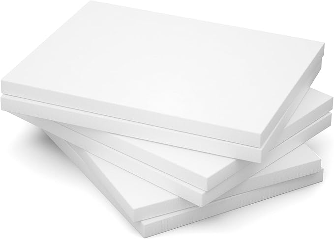 GOTIDEAL Stretched Canvas, 12x16 Inch Set of 6, Primed White - 100% Cotton Artist Canvas Boards for Painting, Acrylic Pouring, Oil Paint Dry & Wet Art Media