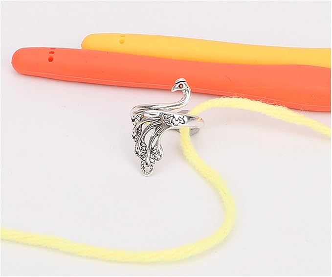 10 Pack Knitting Crochet Loop Ring, Crochet Accessories Crochet Stuff Adjustable Crochet Ring Finger Yarn Guide Knitting Tension Rings for Crocheting, Knitting Thimbles for Crochet- Multicolor