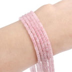 Natural Rose Quartz Spacer Beads Caps Flat Round Loose Beads for Beading Jewelry Making 3mmx2mm 38cm