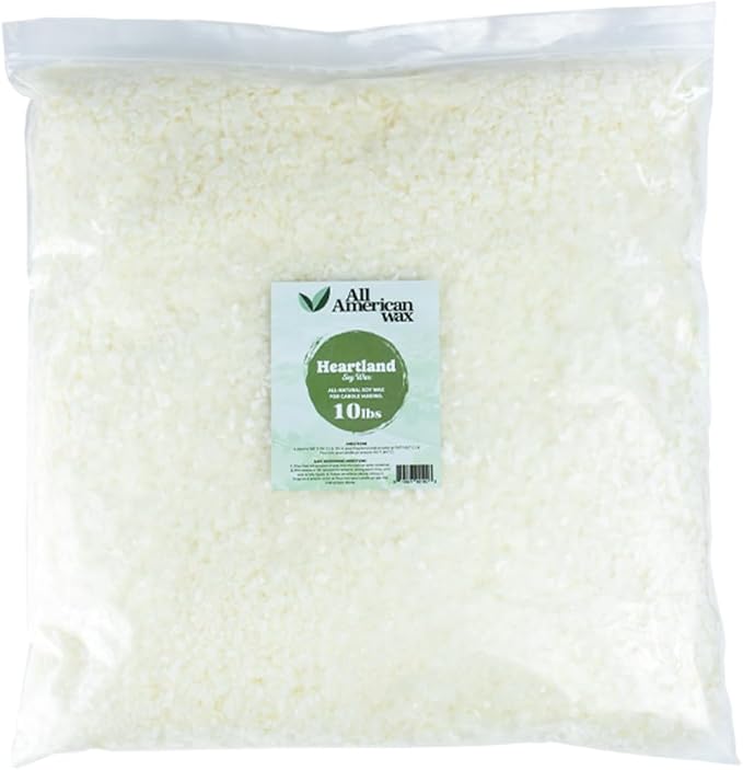 All American Wax Soy Wax Flakes – 10 lb Bag | Natural Soy Wax for Candle Making | Clean Burning, Easy to Melt, Great Scent Throw | DIY Candle Supplies