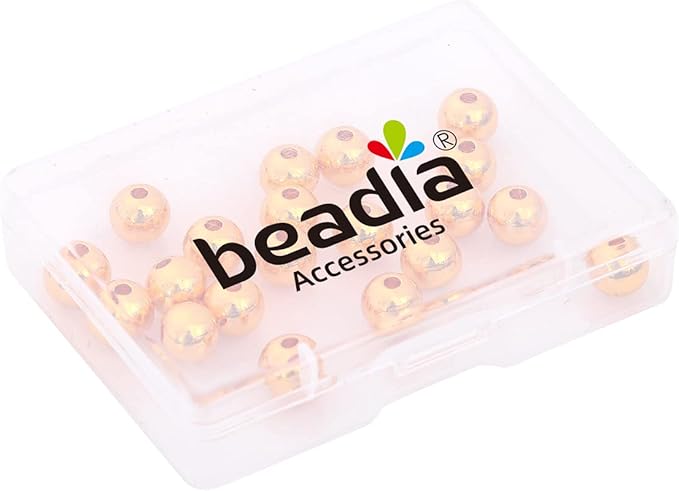 18K Gold Plated Round Spacer Beads 8mm 20pcs for Jewelry Making Findings Non Tarnish