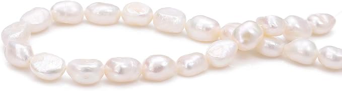 Natural Pearl Beads 7-8mm White Freshwater Cultured Loose Gemstone Beads for DIY Jewelry Making 13.8''/Strand