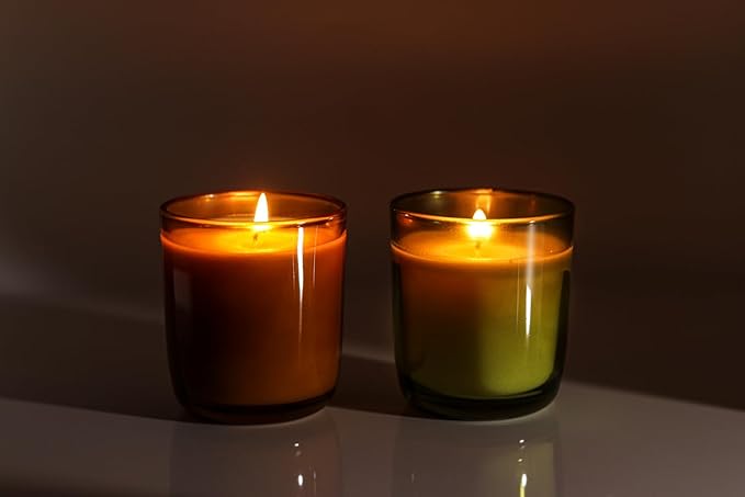 Aroparc Candle Jars for Candle Making 10oz U Base Tumbler Jars for DIY, Bulk Vessel - 12 Containers +12 Metal Lids - Green