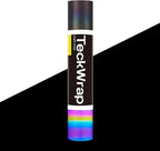 TECKWRAP Black Holographic Reflective Adhesive Vinyl Flashlight Sensitive Vinyl for DIY Craft Cutters, Signs, Scrapbooking, 1ftx5ft, Black