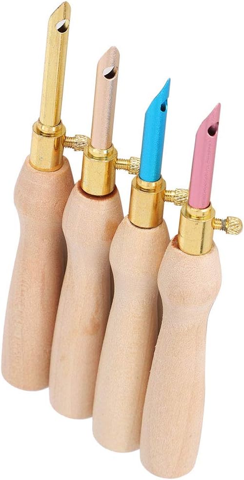 Lavor Punch Needle Supplies 10×6×2 4pcs Portable Punch Needle Knitting Embroidery Pen Wooden Handle for Sewing Felting DIY Craft Handwork