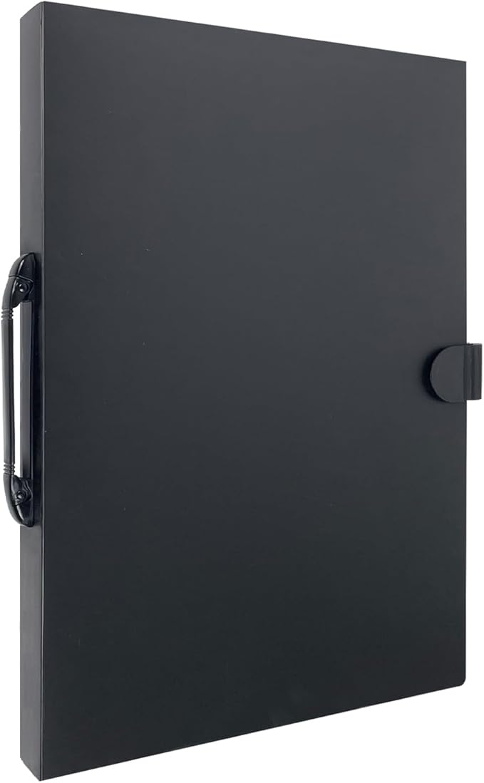 JJRING 16x22 Art Portfolio Folder for Diamond Painting, 40-Pocket Portfolio Binder Featuring Clear Plastic Sleeves, Display Book with Handle for Artwork and Document Storage, Black