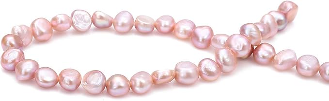 Natural Pearl Beads Side Hole 7-8mm Purple Freshwater Cultured Loose Gemstone Beads for DIY Jewelry Making 13.8''/Strand