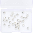Silver Plated Round Spacer Beads 6mm 30pcs for Jewelry Making Findings Non Tarnish