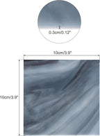 MECCANIXITY Stained Glass Sheet Mosaic Tile 3.9 Inch x 3.9 Inch Grey Color Stained Glass Sheets for Crafts DIY, Art Project