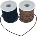 Leather String, 2 Rolls Faux Leather Cord, Flat Suede Leather Lace for Necklaces, Bracelets, Jewelry Making, Tassels, Dream Catchers and Art Crafts
