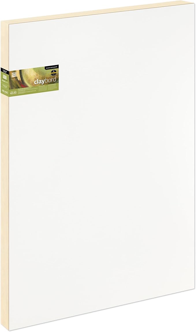 Ampersand Art Supply Wood Painting Panel: Museum Series Claybord, 48" x 60", 2" Cradled Profile