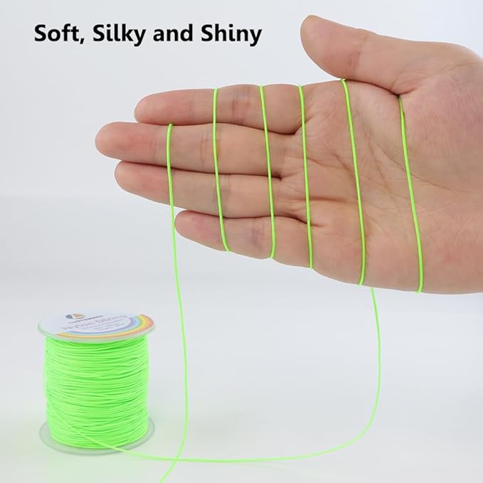 0.8mm Nylon String, Strong Bracelet String, Durable Nylon Cord for Jewelry Making, Bracelets, Beading, Necklaces, Rattail Braiding, Kumihimo, Wind Chimes, Blinds and Handicrafts