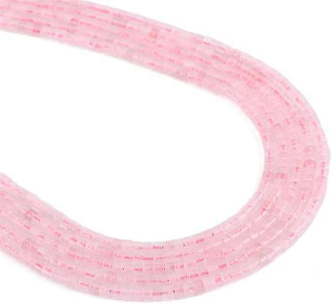 Natural Rose Quartz Spacer Beads Caps Flat Round Loose Beads for Beading Jewelry Making 3mmx2mm 38cm