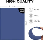 100 Sheets 65lb Blue Cardstock 8.5 x 11 Pastel Paper, Goefun Navy Blue Card Stock Printer Paper for Wedding Invitations, DIY Cards, Menus, Crafts