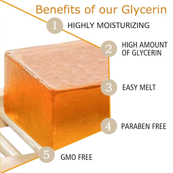 5.2 lbs Honey Soap Base Clear, DIY Handmade Vegan, Cruelty Free, Easy to Cut - Moisturizing Melt and Pour for Soap Making