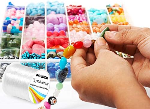 Paxcoo 0.8mm Elastic String, Stretchy Bracelet String Crystal String Bead Cord for Bracelet, Beading and Jewelry Making (120 m)