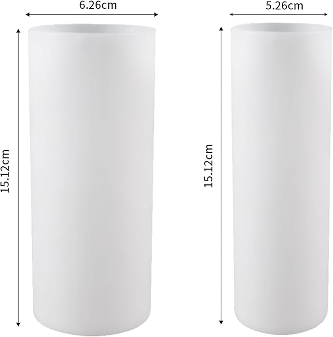 2 Pack 6 Inch Cylinder Candle Mold Pillar Candle Molds Taper - Resin Casting Silicone Molds for Home Decor & Candle Making Wave Spiral Mold