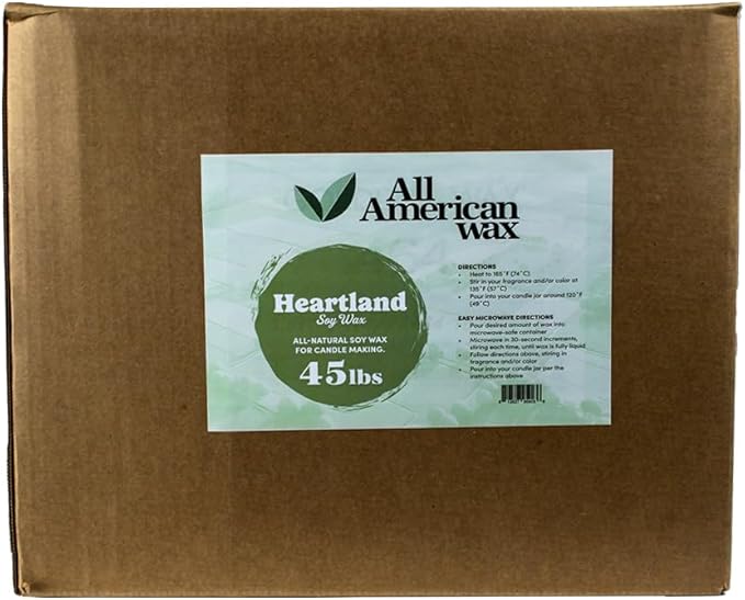 All American Wax Soy Wax Flakes – 45 lb Bag | Natural Soy Wax for Candle Making | Clean Burning, Easy to Melt, Great Scent Throw | DIY Candle Supplies