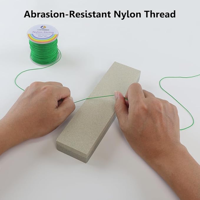 0.8mm Nylon String, Strong Bracelet String, Durable Nylon Cord for Jewelry Making, Bracelets, Beading, Necklaces, Rattail Braiding, Kumihimo, Wind Chimes, Blinds and Handicrafts