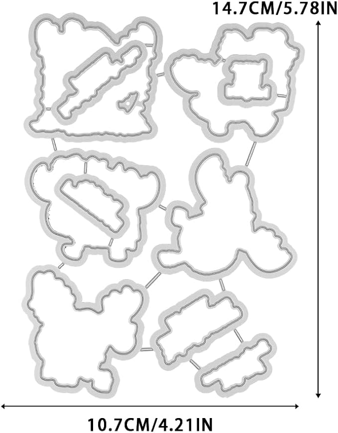 Christmas Clear Stamp Set Reusable Clear Silicone Stamps with Pumpkins, Skulls, Bats, Santa Claus and Holiday Designs for Cards, Scrapbooking, journaling and DIY templates (Christmas Reindeer)