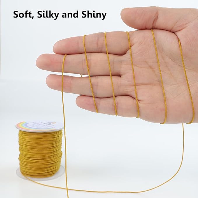 0.8mm Nylon String, Strong Bracelet String, Durable Nylon Cord for Jewelry Making, Bracelets, Beading, Necklaces, Rattail Braiding, Kumihimo, Wind Chimes, Blinds and Handicrafts
