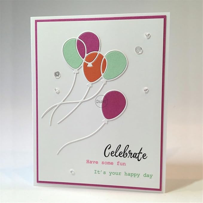 DzIxY 5 Balloons Metal Cutting Dies for Card Making Kit Embossing Paper Die Cuts Set Scrapbook Stencils Supplies Machine Templates