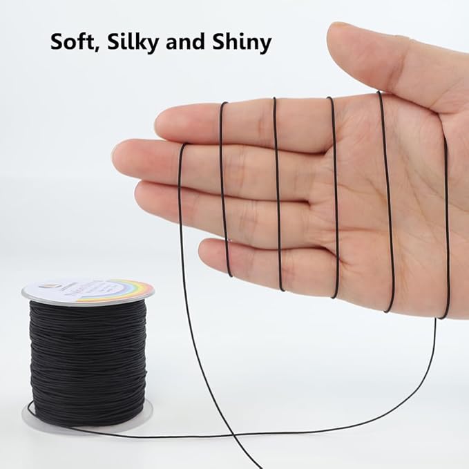 0.8mm Nylon String, Strong Bracelet String, Durable Nylon Cord for Jewelry Making, Bracelets, Beading, Necklaces, Rattail Braiding, Kumihimo, Wind Chimes, Blinds and Handicrafts