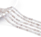 Natural Gray Agate Spacer Beads Caps Flat Round Loose Beads for Beading Jewelry Making 3mmx2mm 38cm