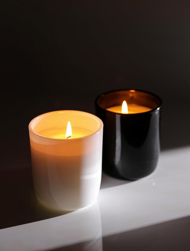 Aroparc Candle Jars for Candle Making 10oz U Base Tumbler Jars for DIY, Bulk Vessel - 12 Containers +12 Metal Lids - White