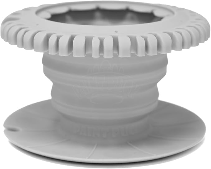 Paint Puck CollapsiBowl Paint Brush Cleaner Rinse Cup – Collapsible Paint Water Cup & Brush Cleaner with Brush Holder, Squeegee Lips & Drip Tray for Art (Grey, Collapsible)