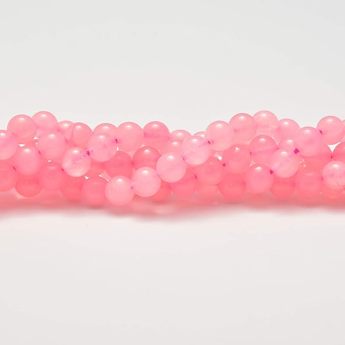 NCB 200pcs 6mm Rose Quartz Loose Beads for Jewelry Making, Natural Semi Precious Beads Round Smooth Gemstones Spacer Beads Charms for Necklaces Bracelets (Rose Quartz, 6mm 200Beads)