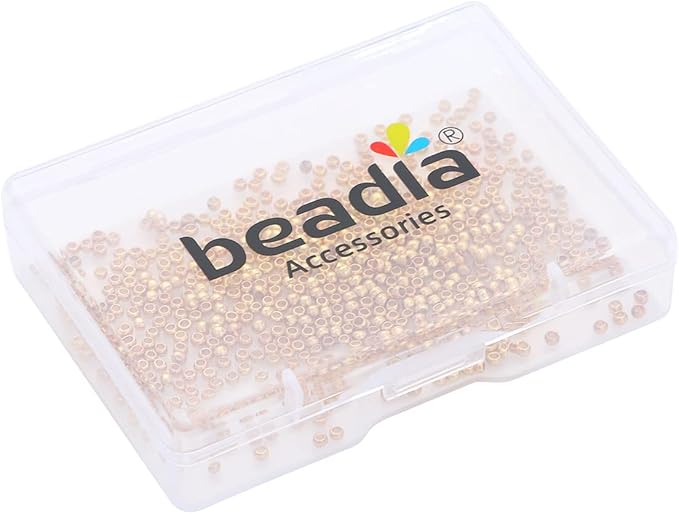 18K Gold Plated Round Spacer Beads 2mm 600pcs for Jewelry Making Findings Non Tarnish