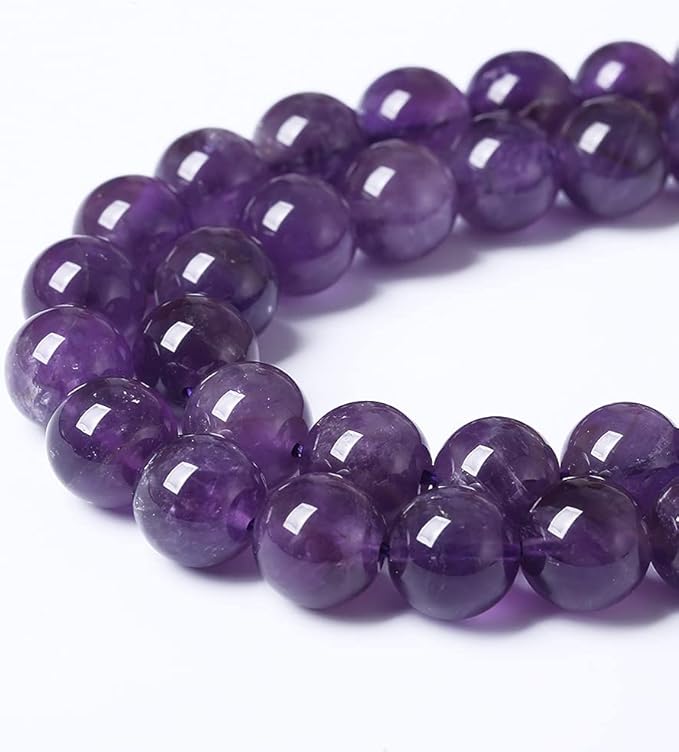 8mm 45pcs Natural Amethyst AAAAA Purple Crystal Quartz Beads Gemstones Round Stone Beads for Jewelry Making DIY Women's Bracelet Necklace Earrings