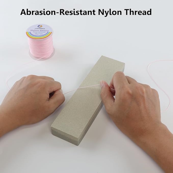 0.8mm Nylon String, Strong Bracelet String, Durable Nylon Cord for Jewelry Making, Bracelets, Beading, Necklaces, Rattail Braiding, Kumihimo, Wind Chimes, Blinds and Handicrafts