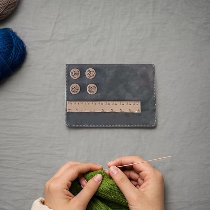 Earssa Knitting Pattern Holder,Knitting Chart Holder,Magnetic Crochet Knitting Chart Holder Knitting Accessories Foldable Knitting Chart Keeper with Ruler for Fixed Crochet Pattern (Grey)