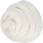 PATIKIL Wool Roving Yarn, 150G/5.3OZ Soft Felting Wool Pure Chunky Roving Yarn Bulk for Needle Felting Knitting Blanket Spinning Weaving DIY Craft, White
