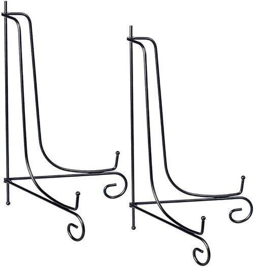 (2 pack)Iron Display Stand Large Black Iron Easel Plate Display Photo Holder Stand, Displays Picture Frames,Decorative Plates, Tablets and Art 17 Inch