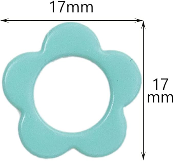 Wonafa 50Pcs Flower Metal Stitch Markers,Metal Colorful Crochet Stitch Markers,with Storage Box for Crocheting Clothing Tag DIY Craft Project (Flower-50Pcs)