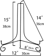 (2 pack)Iron Display Stand Large Black Iron Easel Plate Display Photo Holder Stand, Displays Picture Frames,Decorative Plates, Tablets and Art 15 Inch