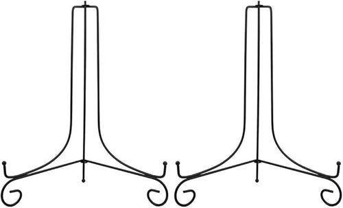 (2 pack)Iron Display Stand Large Black Iron Easel Plate Display Photo Holder Stand, Displays Picture Frames,Decorative Plates, Tablets and Art 15 Inch