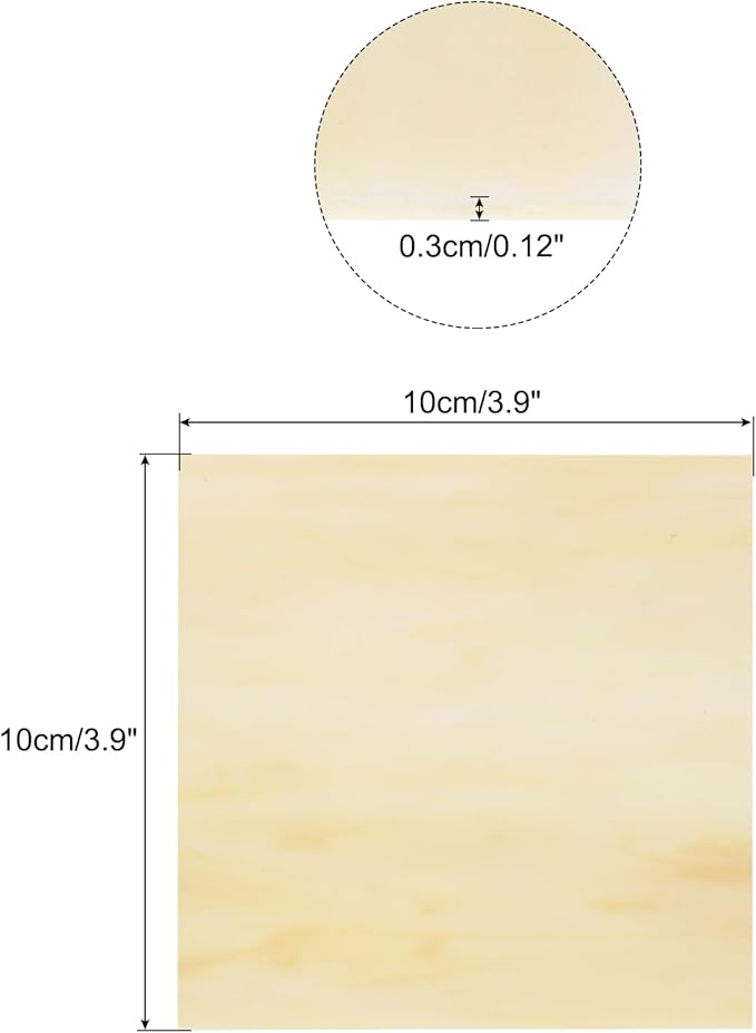 MECCANIXITY Stained Glass Sheet Mosaic Tile 3.9 Inch x 3.9 Inch Apricot Stained Glass Sheets for Crafts DIY, Art Project