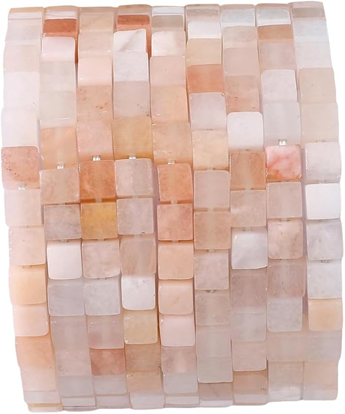 Natural Pink Aventurine Square Stone Beads 4x4mm 85pcs Cube Loose Semi Gemstone Beads for Jewelry Making Design