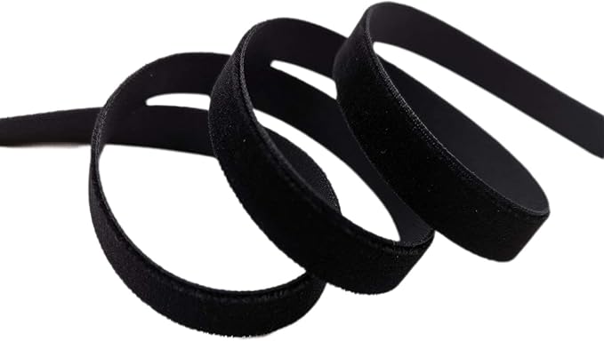 Nylon Single Face Velvet Ribbon,3/8 Inch X 25 Yards Spool (Black)