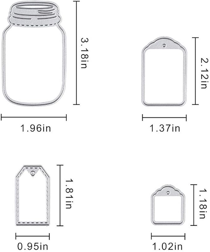 Bookmark Metal Cutting Dies, Bottles Frame Carbon Steel Note Embossing Stencils for DIY Scrapbooking Photo Album Decorative DIY Paper Cards Making Gift, Classic Style Metallic Die Cut