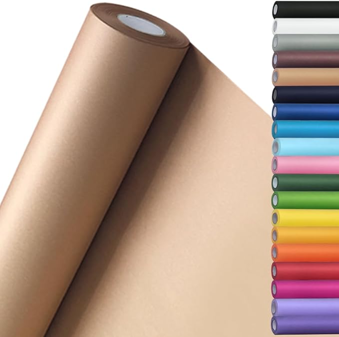 SMART&CASUAL 15" x 600" (50') Brown Kraft Paper Roll for Art Craft Supplies Gift Wrapping Moving Packing Kids Painting Drawing Paint Easel Poster Chart Paper